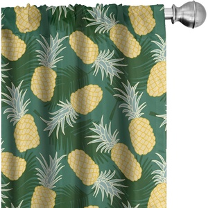image:imageAmbesonne Animals Curtains Urban Jungle Themed Modern Boho Detail Roundy Fox Elephant Tiger Print Window Treatments 2 Panel Set for Living Room Bedroom Pair of  28 x 63 Dark Orange Teal BeigeGreen Fern