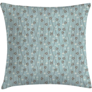 image:imageAmbesonne Antique Throw Pillow Cushion Cover Thai Culture Vector Abstract Background Flower Pattern Design Art Illustration Print Decorative Square Accent Pillow Case 24 X 24 RubyPale Blue Cream Umber