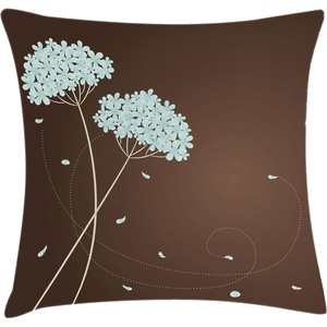 image:imageAmbesonne Antique Throw Pillow Cushion Cover Thai Culture Vector Abstract Background Flower Pattern Design Art Illustration Print Decorative Square Accent Pillow Case 24 X 24 RubyBrown Pale Seafoam Cream