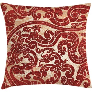 image:imageAmbesonne Antique Throw Pillow Cushion Cover Thai Culture Vector Abstract Background Flower Pattern Design Art Illustration Print Decorative Square Accent Pillow Case 24 X 24 RubyRuby