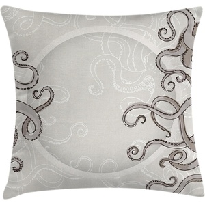 image:imageAmbesonne Antique Throw Pillow Cushion Cover Thai Culture Vector Abstract Background Flower Pattern Design Art Illustration Print Decorative Square Accent Pillow Case 24 X 24 RubyDust Taupe