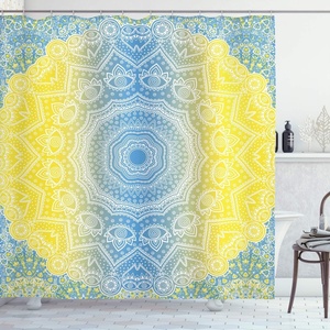 image:imageAmbesonne Birds Shower Curtain Cheerful Happy Birds Singing on Lively Tree Branches with Colorful Spring Leaves Cloth Fabric Bathroom Decor Set with Hooks 69 W x 70 L Eggshell MulticolorBlue Yellow