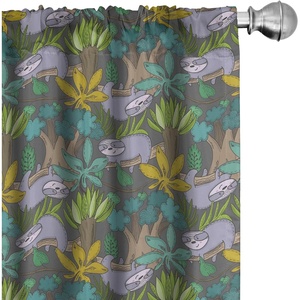 image:imageAmbesonne Birds and Nature Curtains Muted Tone Leafy Floral Huddles with Hummingbirds Urban Jungle Window Treatments 2 Panel Set for Living Room Bedroom Pair of  28 x 63 Blue Grey Dried RoseGrey Multicolor