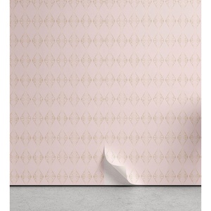image:imageAmbesonne Blush Pink Peel amp Stick Wallpaper for Home Geometric Pattern with Diamond Check Modern Triangles Futuristic Art SelfAdhesive Living Room Kitchen Accent 13 x 100 Pale Mustard and BlushPale Mustard and Blush