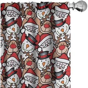 image:imageAmbesonne Candy Cane Curtains Aquarelle Style Sweets Traditional Christmas Festivity Winter Celebrations Window Treatments 2 Panel Set for Living Room Bedroom Pair of  28 x 84 White AquaPale Brown White and Red