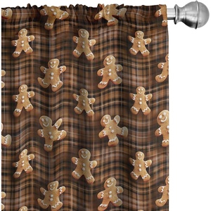 image:imageAmbesonne Candy Cane Curtains Aquarelle Style Sweets Traditional Christmas Festivity Winter Celebrations Window Treatments 2 Panel Set for Living Room Bedroom Pair of  28 x 84 White AquaBrown Chocolate Cocoa