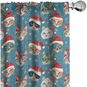 image:imageAmbesonne Candy Cane Curtains Aquarelle Style Sweets Traditional Christmas Festivity Winter Celebrations Window Treatments 2 Panel Set for Living Room Bedroom Pair of  28 x 84 White AquaSlate Blue Vermilion and Tan