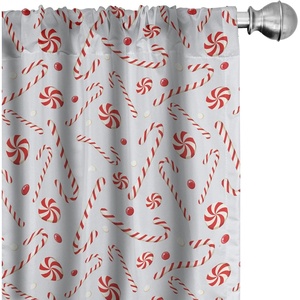 image:imageAmbesonne Candy Cane Curtains Aquarelle Style Sweets Traditional Christmas Festivity Winter Celebrations Window Treatments 2 Panel Set for Living Room Bedroom Pair of  28 x 84 White AquaRed White Coconut