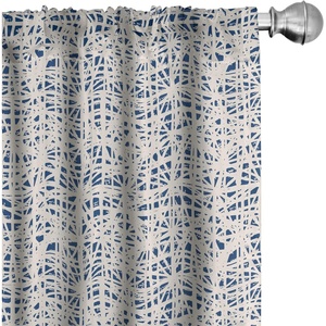 image:imageAmbesonne Ethnic Window Curtains Watercolor Style Hand Drawn Grid Pattern Hippie Folk Batik Design Lightweight Decor 2Panel Set with Rod Pocket Pair of  28 x 63 Azure BlueAzure Blue