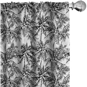image:imageAmbesonne Ethnic Window Curtains Watercolor Style Hand Drawn Grid Pattern Hippie Folk Batik Design Lightweight Decor 2Panel Set with Rod Pocket Pair of  28 x 63 Azure BlueBlack Pale Grey