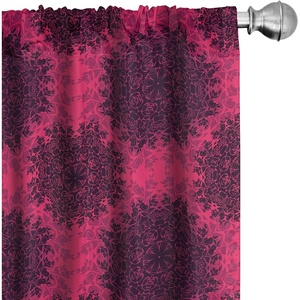 image:imageAmbesonne Ethnic Window Curtains Watercolor Style Hand Drawn Grid Pattern Hippie Folk Batik Design Lightweight Decor 2Panel Set with Rod Pocket Pair of  28 x 63 Azure BluePurple Pink