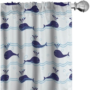 image:imageAmbesonne Ethnic Window Curtains Watercolor Style Hand Drawn Grid Pattern Hippie Folk Batik Design Lightweight Decor 2Panel Set with Rod Pocket Pair of  28 x 63 Azure BlueBlue Navy