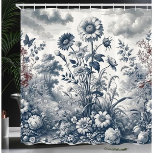 image:imageAmbesonne Eucalyptus Leaves Shower Curtain Modern Geometric Nature Mid Century Boho with Peachy Details Cloth Fabric Bathroom Decor Set with Hooks 69 W x 84 L Orange Dark Sea GreenSlate Blue and Burgundy