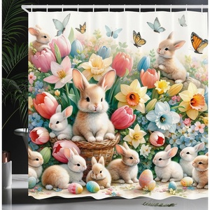 image:imageAmbesonne Eucalyptus Leaves Shower Curtain Modern Geometric Nature Mid Century Boho with Peachy Details Cloth Fabric Bathroom Decor Set with Hooks 69 W x 84 L Orange Dark Sea GreenBeige Coral Multicolor
