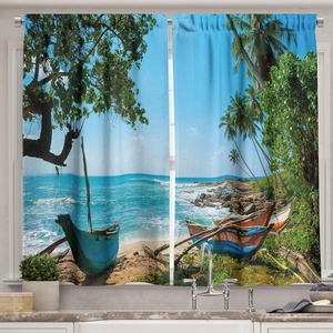 image:imageAmbesonne Fitness Kitchen Curtains Motivation Regular Exercise Theme Fitness Words Checkered Backdrop Typography Window Drapes 2 Panel Set for Kitchen Cafe Decor 55 x 39 Pale Blue WhiteGreen Blue