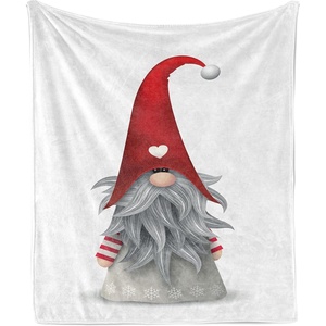 image:imageAmbesonne Gnome Soft Flannel Fleece Throw Blanket Nordic Tonttu Myth Finnish Creature Nisser Scandinavian Folklore Print Cozy Plush for Indoor and Outdoor Use 70 x 90 Grey RubyGrey Ruby