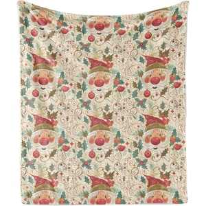 image:imageAmbesonne Gnome Soft Flannel Fleece Throw Blanket Nordic Tonttu Myth Finnish Creature Nisser Scandinavian Folklore Print Cozy Plush for Indoor and Outdoor Use 70 x 90 Grey RubyBeige Ruby and Green