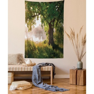 image:imageAmbesonne Grey and Yellow Tapestry Street Art Modern Grunge Abstract Design Squares Wide Wall Hanging for Bedroom Living Room Dorm 60 X 40 Charcoal Grey YellowBrown Green Dust