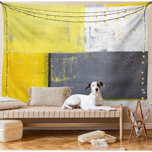 image:imageAmbesonne Grey and Yellow Tapestry Street Art Modern Grunge Abstract Design Squares Wide Wall Hanging for Bedroom Living Room Dorm 60 X 40 Charcoal Grey YellowGrey Yellow
