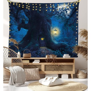 image:imageAmbesonne Leaf Tapestry Exotic Fantasy Hawaiian Tropical Palm Leaves Floral Graphic Art Print Wide Wall Hanging for Bedroom Living Room Dorm 60 X 40 Green WhiteNight Blue