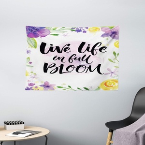 image:imageAmbesonne Leaf Tapestry Exotic Fantasy Hawaiian Tropical Palm Leaves Floral Graphic Art Print Wide Wall Hanging for Bedroom Living Room Dorm 60 X 40 Green WhitePurple and Yellow