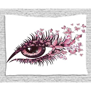 image:imageAmbesonne Leaf Tapestry Exotic Fantasy Hawaiian Tropical Palm Leaves Floral Graphic Art Print Wide Wall Hanging for Bedroom Living Room Dorm 60 X 40 Green WhiteWhite Pink