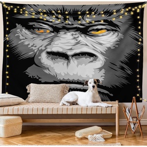 image:imageAmbesonne Modern Tapestry Close up Gorilla Portrait with Orange Eyes Zoo Jungle Animal Wild Money Graphic Wide Wall Hanging for Bedroom Living Room Dorm 80 X 60 Grey MarigoldMarigold Grey