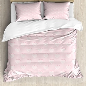 image:imageAmbesonne Pink Duvet Cover Set Minimalist Delicate Hearts Valentines Day Concept Romance Aura Neutral Art Decorative 3 Piece Bedding Set with 2 Pillow Shams California King Pale Rose Blush White