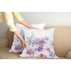 image:imageAmbesonne Retro Throw Pillow Cushion Cover Fashion Woman with Dandelion Flower Spring Wind Garden Sketchy Illustration Decorative Square Accent Pillow Case 16 X 16 Warm Taupe and BlueViolet White Pink