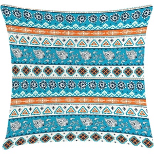 image:imageAmbesonne Retro Throw Pillow Cushion Cover Fashion Woman with Dandelion Flower Spring Wind Garden Sketchy Illustration Decorative Square Accent Pillow Case 16 X 16 Warm Taupe and BlueOrange White and Blue