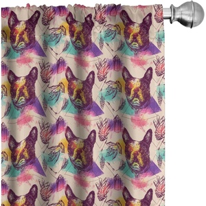 image:imageAmbesonne Tattoo Curtains Panda Bear Portraits Mascots Pattern for in Black and White Window Treatments 2 Panel Set for Living Room Bedroom Pair of  28 x 84 Black and WhitePurple Pink