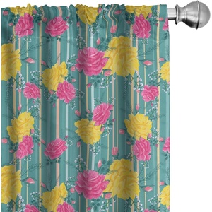 image:imageAmbesonne Tattoo Curtains Panda Bear Portraits Mascots Pattern for in Black and White Window Treatments 2 Panel Set for Living Room Bedroom Pair of  28 x 84 Black and WhiteYellow Teal