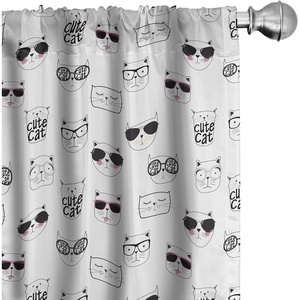 image:imageAmbesonne Tattoo Curtains Panda Bear Portraits Mascots Pattern for in Black and White Window Treatments 2 Panel Set for Living Room Bedroom Pair of  28 x 84 Black and WhiteWhite Black