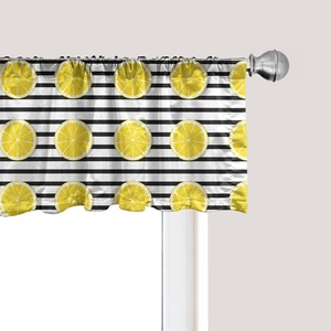 image:imageAmbesonne Tropical Window Valance Monochrome Pineapples with Abstract Zigzag Design on a Greyscale Background Curtain Valance for Kitchen Bedroom Decor with Rod Pocket 54 X 12 Black and WhiteYellow Charcoal Grey