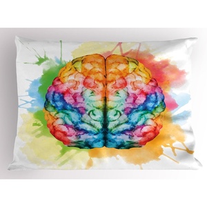 image:imageAmbesonne Watercolor Pillow Sham Multicolored Hand Drawn World Map Asia Europe Africa America Geography Print Decorative Standard King Size Printed Pillowcase 36 X 20 Gray PurplePastel Red
