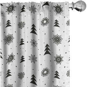 image:imageAmbesonne Watercolor Window Curtains Christmas Themed Floral Poinsettia Berries Winter Inspirations Leaf Lightweight Decor 2Panel Set with Rod Pocket Pair of  28 x 84 Vermilion Yellow GreenBlack White