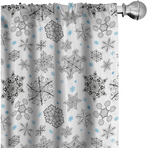 image:imageAmbesonne Watercolor Window Curtains Christmas Themed Floral Poinsettia Berries Winter Inspirations Leaf Lightweight Decor 2Panel Set with Rod Pocket Pair of  28 x 84 Vermilion Yellow GreenBlue Black White