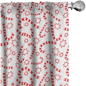 image:imageAmbesonne Watercolor Window Curtains Christmas Themed Floral Poinsettia Berries Winter Inspirations Leaf Lightweight Decor 2Panel Set with Rod Pocket Pair of  28 x 84 Vermilion Yellow GreenVermilion White