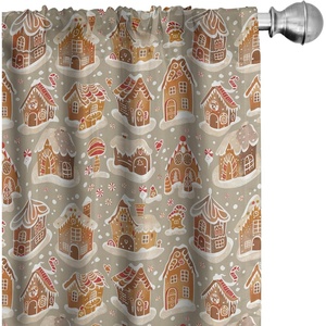image:imageAmbesonne Watercolor Window Curtains Christmas Themed Floral Poinsettia Berries Winter Inspirations Leaf Lightweight Decor 2Panel Set with Rod Pocket Pair of  28 x 84 Vermilion Yellow GreenCinnamon and Beige