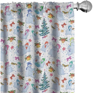 image:imageAmbesonne Watercolor Window Curtains Christmas Themed Floral Poinsettia Berries Winter Inspirations Leaf Lightweight Decor 2Panel Set with Rod Pocket Pair of  28 x 84 Vermilion Yellow GreenPale Ceil Blue
