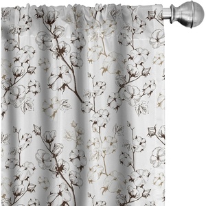 image:imageAmbesonne Watercolor Window Curtains Christmas Themed Floral Poinsettia Berries Winter Inspirations Leaf Lightweight Decor 2Panel Set with Rod Pocket Pair of  28 x 84 Vermilion Yellow GreenDark Brown and Pale Brown