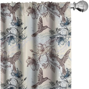 image:imageAmbesonne Watercolor Window Curtains Christmas Themed Floral Poinsettia Berries Winter Inspirations Leaf Lightweight Decor 2Panel Set with Rod Pocket Pair of  28 x 84 Vermilion Yellow GreenTeal Brown
