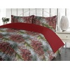 image:imageAmbesonne Floral Duvet Cover Set Gerbera Ornament with Blurry and Shadowy Effect Abstract Garden Bloom Reversible 2 Piece Bedding Set with Pillow Sham Twin Pale Maroon Olive Green