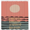 image:imageAmbesonne Mid Century Modern Boho Shower Curtain Abstract Sun on Scandinavian Waves Pastel Terracotta Colors Cloth Fabric Bathroom Decor Set with Hooks 69 W x 75 L Coral Laurel Green