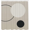 image:imageAmbesonne Mid Century Modern Boho Shower Curtain Contemporary Geometric Vibes Round and Circle Chill Print Cloth Fabric Bathroom Decor Set with Hooks 69 W x 84 L Pale Sepia Dark Grey