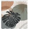 image:imageAmbesonne Mid Century Modern Boho Shower Curtain Exotic Monstera Leaf Silhouettes with Round Ornaments Cloth Fabric Bathroom Decor Set with Hooks 69 W x 70 L Almond Evergreen White