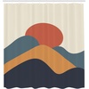 image:imageAmbesonne Mid Century Modern Boho Shower Curtain Minimal Art of Mountains and Sun in Grunge Effect Cloth Fabric Bathroom Decor Set with Hooks 69 W x 84 L Eggshell and Multicolor