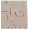 image:imageAmbesonne Mid Century Modern Boho Shower Curtain Minimalist Themed Scribble Style Stripe on Nude Tone Cloth Fabric Bathroom Decor Set with Hooks 69 W x 75 L Pale Sepia Charcoal Grey