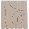 image:imageAmbesonne Mid Century Modern Boho Shower Curtain Muted Tones Minimalist Abstract Drawn Stripes Print Cloth Fabric Bathroom Decor Set with Hooks 69 W x 105 L Charcoal Grey Pale Sepia