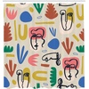 image:imageAmbesonne Mid Century Modern Boho Shower Curtain Pattern of Abstract Leafy Shapes with Face Look Drawings Cloth Fabric Bathroom Decor Set with Hooks 69 W x 70 L Eggshell Multicolor